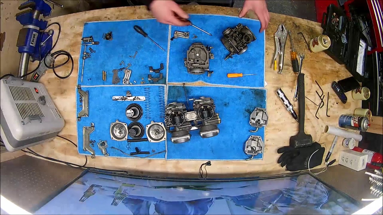 VMAX 1200 Carburetor disassembly time lapse
