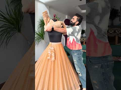 Soft peach color Bids embroidery work Designer Lehenga choli #lehengacholi #handworklehenga #lehenga
