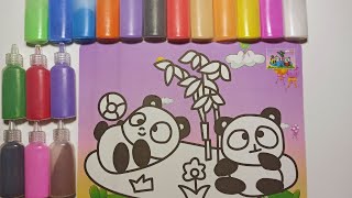 "Drawing in Dust : The Magic of Sand Painting The Babies Panda." Mewarnai Gambar Dengan Pasir Warna.