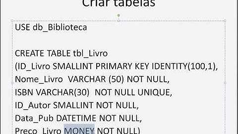5   T SQL   CREATE TABLE   Criação de Tabelas   SQL Server