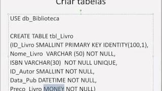 5   T SQL   CREATE TABLE   Criação de Tabelas   SQL Server