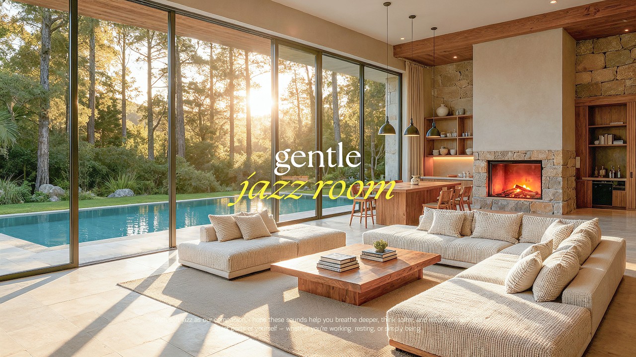 (NO MID-ROLL ADS) Cozy Room with Nature View 🌲 Smooth Jazz for Stress Relief & Focus