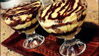 حلا طبقات الكاستر بصوص الشوكلت #حلى رمضان ##Custard with chocolate sauce#