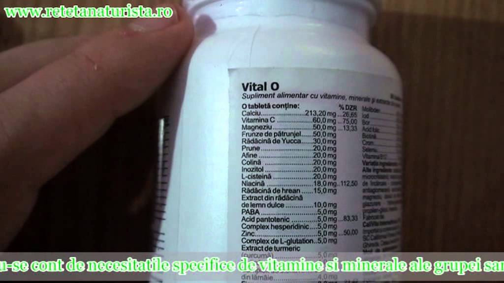 Vital 0 A B Ab Calivita Multivitamine Pt Grupa De Sange