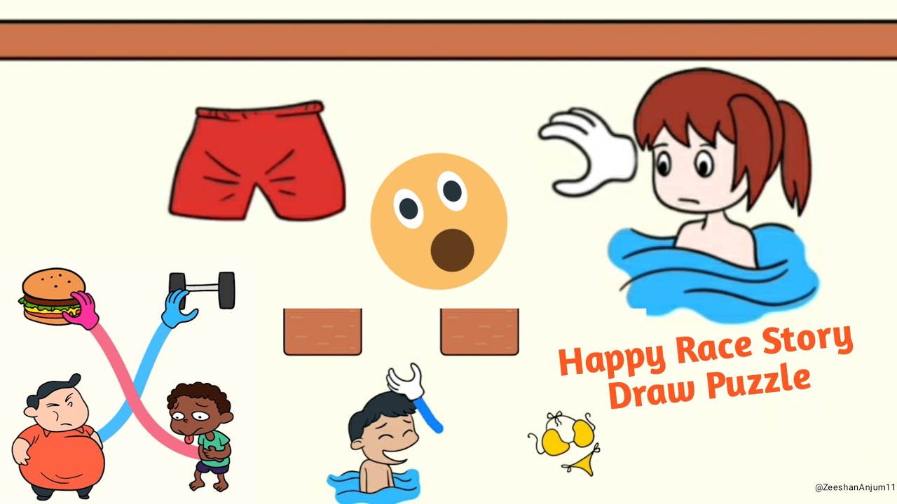 Happy Race Story Draw Puzzle Game 🧩🧩 - All Levels Gameplay Android, iOS - Puzzle Game Challenge 😲