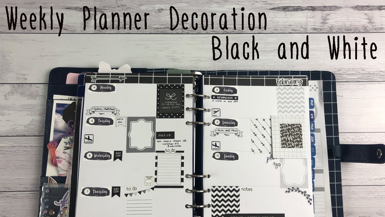 Weekly Planner Decoration - Black & White