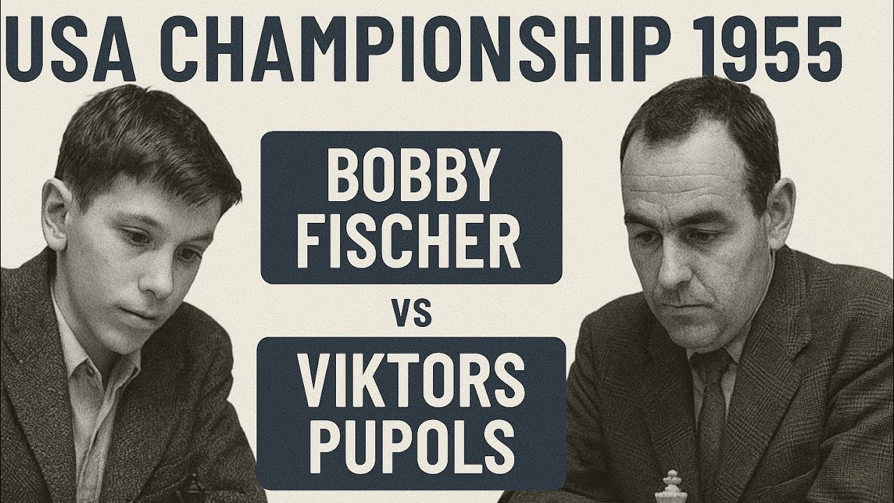 Bobby Fischer vs Pupols ◉ USA Junior Championship 1955 | Historic Chess Upset