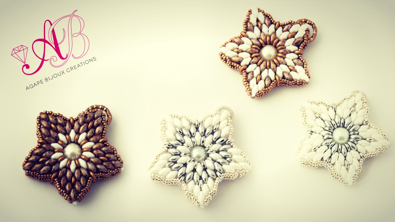 DIY tutorial di Natale: Double Star con superduo e o' beads