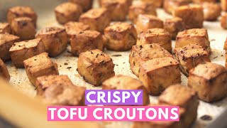 Vegan Tofu Recipes for Beginners: Crispy Tofu Croutons in the Oven  | Tofu Mastery Lesson # 7