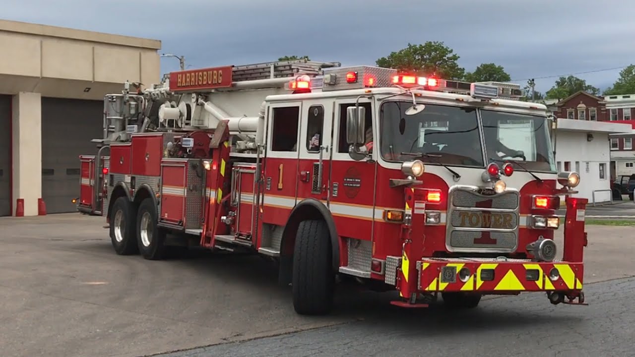 *14 SECOND STRAIGHT Q PEAK* Harrisburg Bureau of Fire Old Wagon 4 & Tower 1 Responding 5/21/17
