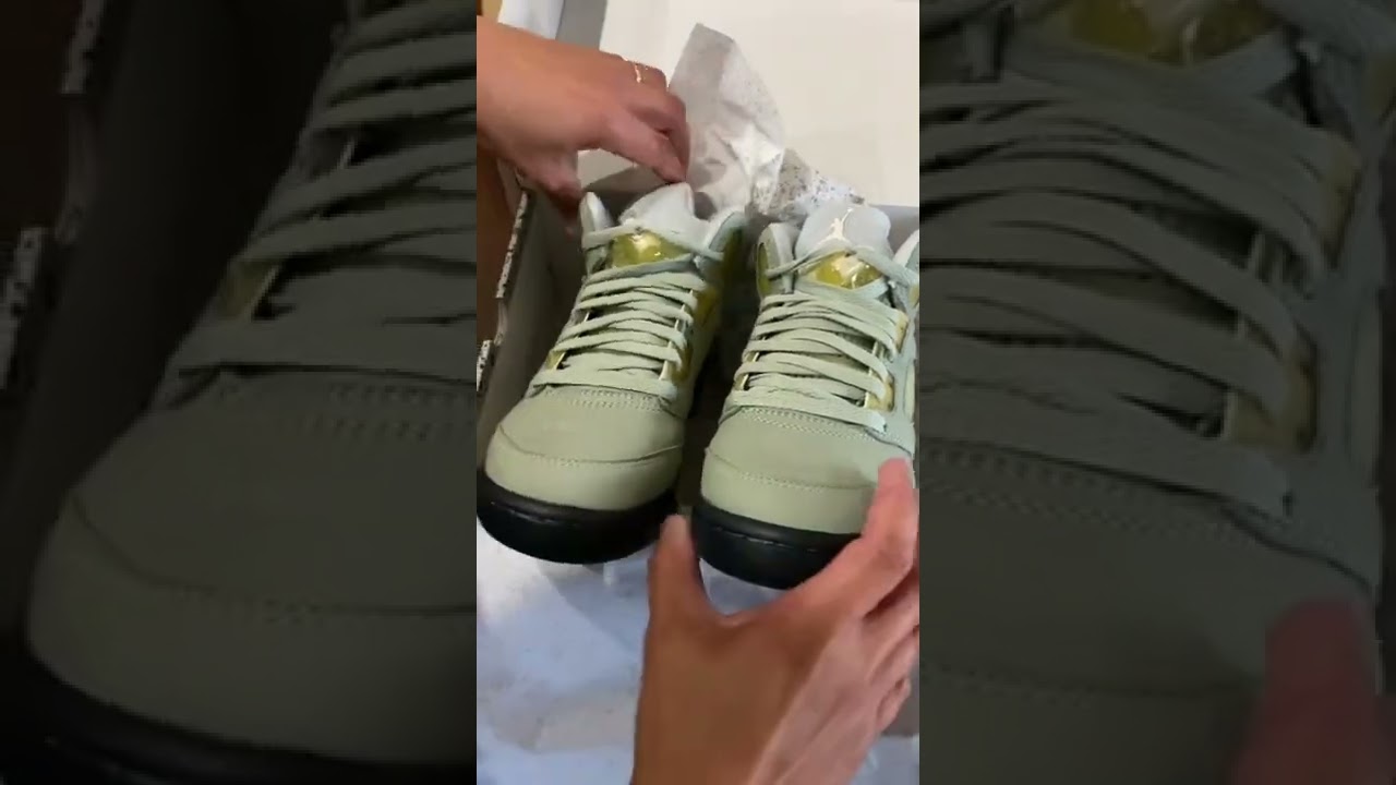 NIKE AIR JORDAN 5 RETRO JADE HORIZON/DESERT SAND UNBOXING 
