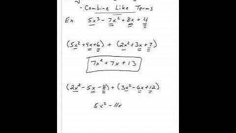 MAT 160 Section 6.3 Adding and Subtracting Polynomials