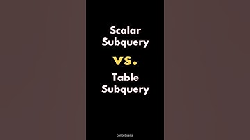 SQL SCALAR SUBQUERY Vs. TABLE SUBQUERY ✍️