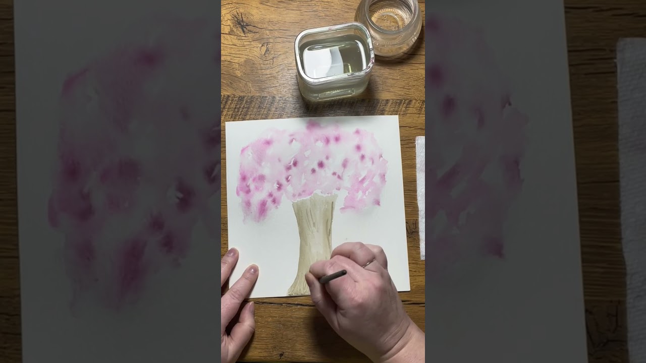 Watercolor Love Tree - Valentines Art - Easy Watercolor Painting