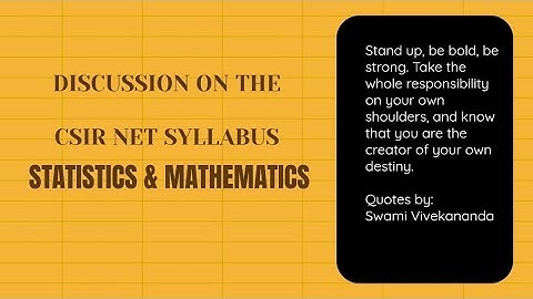1: Statistics Syllabus || CSIR NET #csirnet #syllabus #statistics #mathematics #youtube #teaching