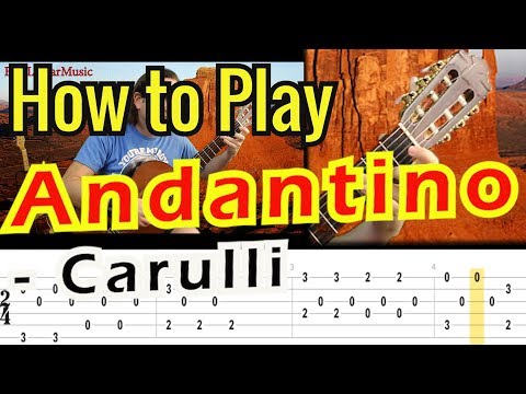 Come si gioca Andantino - F. Carulli // // chitarra Tutorial TAB sullo schermo