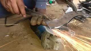 how to make a black hasua knife | blacksmithing work | forging hasua knife