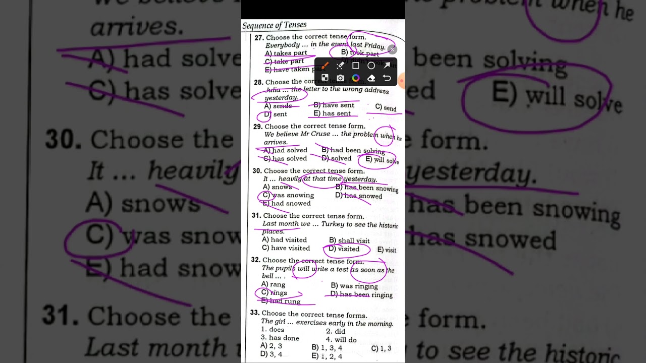 Tense forms ( simple tenses) yeni toplu (18-56ci testler)