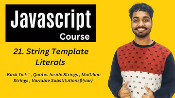 Template Literals In Javascript | Javascript Tutorial In Hindi #21