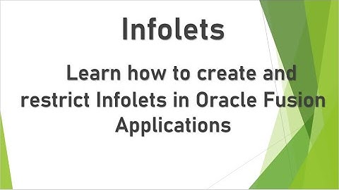 How to create and restrict Infolets in Oracle Fusion Applications