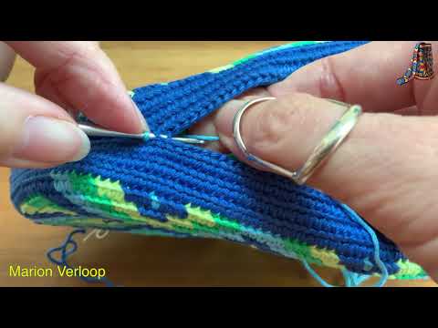 Crocheting two pieces together left handed