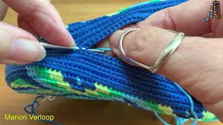 Crocheting two pieces together left handed