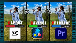 Who is King🔥 ! Rendering Time Test II 🔥Premiere Pro VS 🔥DaVinci Resolve & Capcut PC Version!