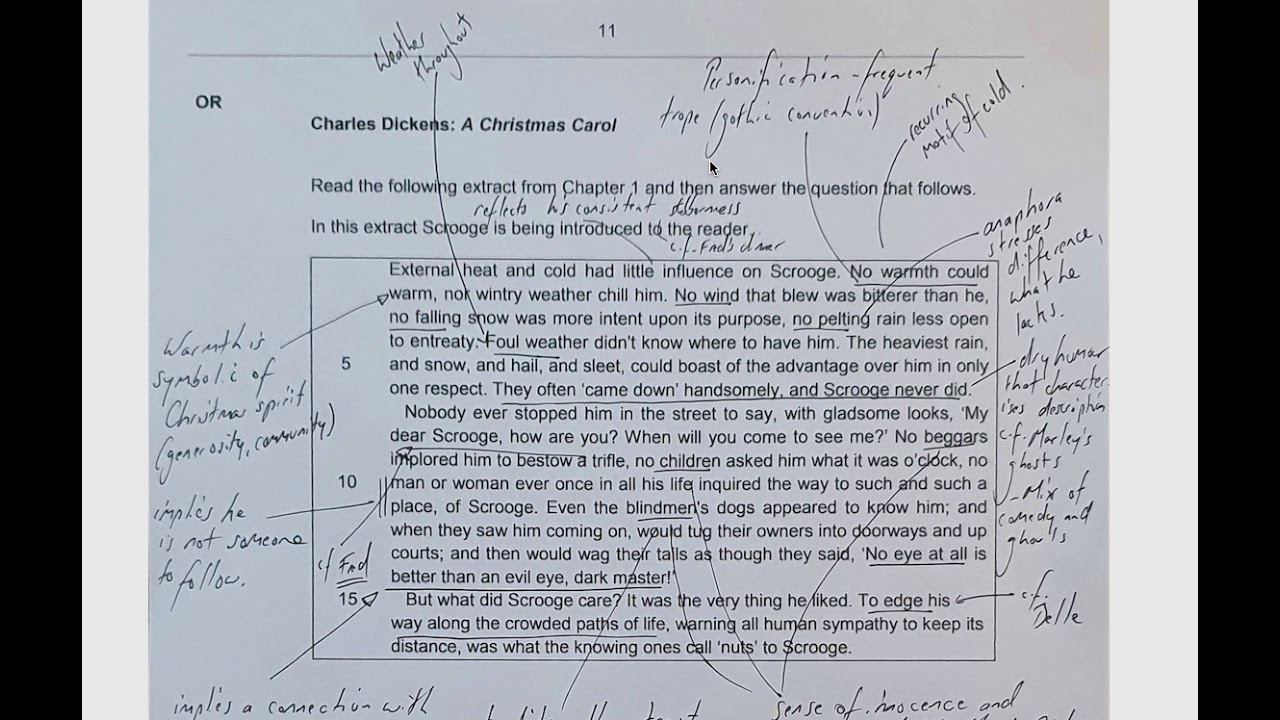 A Christmas Carol Stave One Mr Messenger's Annotations YouTube