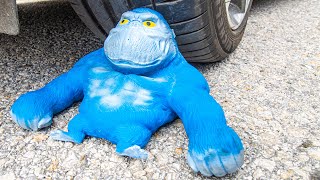 Crushing Crunchy & Soft Things by Car! EXPERIMENT CAR vs Stretch blue Monkey