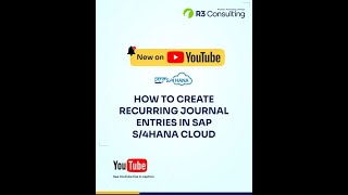 HOW TO CREATE RECURRING JOURNAL ENTRIES IN SAP S/4HANA CLOUD