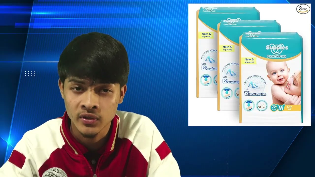 Supples Premium Baby Diaper Pants | 216 Baby Diapers | Medium | 7-12 Kg | 12 Hrs Absorption