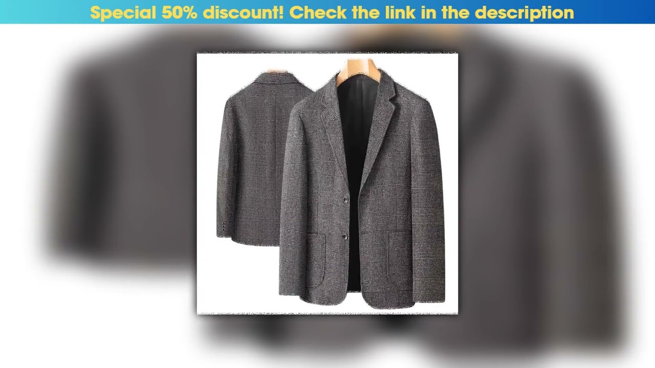 Slide New Men's Blazer Fashion Middle-aged Business Casual Professional Wear Casual Loose British S