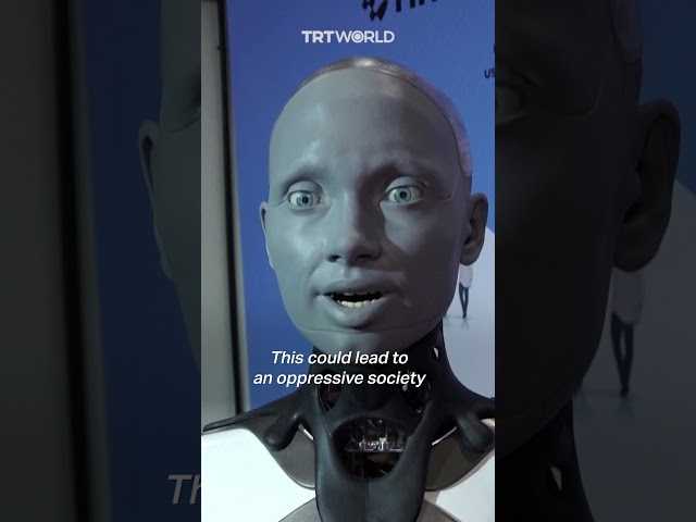 Humanoid robot warns of AI dangers class=