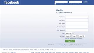 Facebook Login Home Page