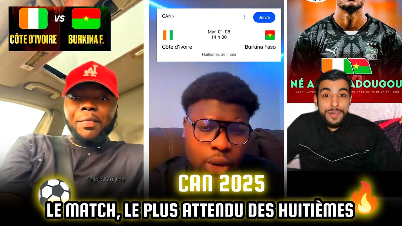 CAN: Le Match Côte d'ivoire🇨🇮 - Burkina Faso🇧🇫 (8ème) , très attendu par les supporters 🔥