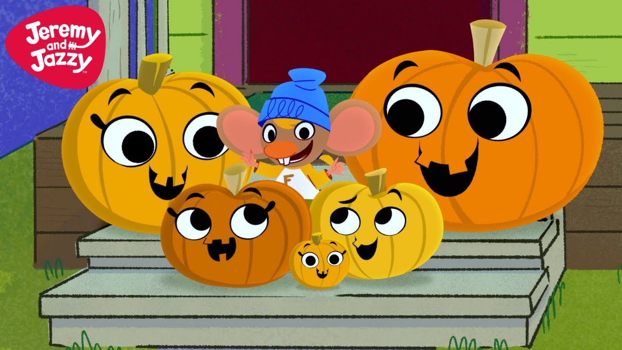 Five Little Pumpkins 🎃 Halloween Songs for Kids 🎃 Jeremy and Jazzy ...