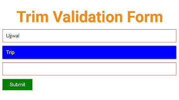 jQuery input validation with trim | jquery validation form submit | JQuery.trim()