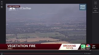 Grass fire impacts traffic on Highway 99 near Galt, CHP says
