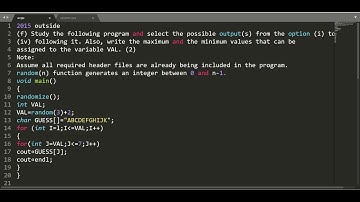 random() Function Problem 5 || CBSE Class 12 Computer Science