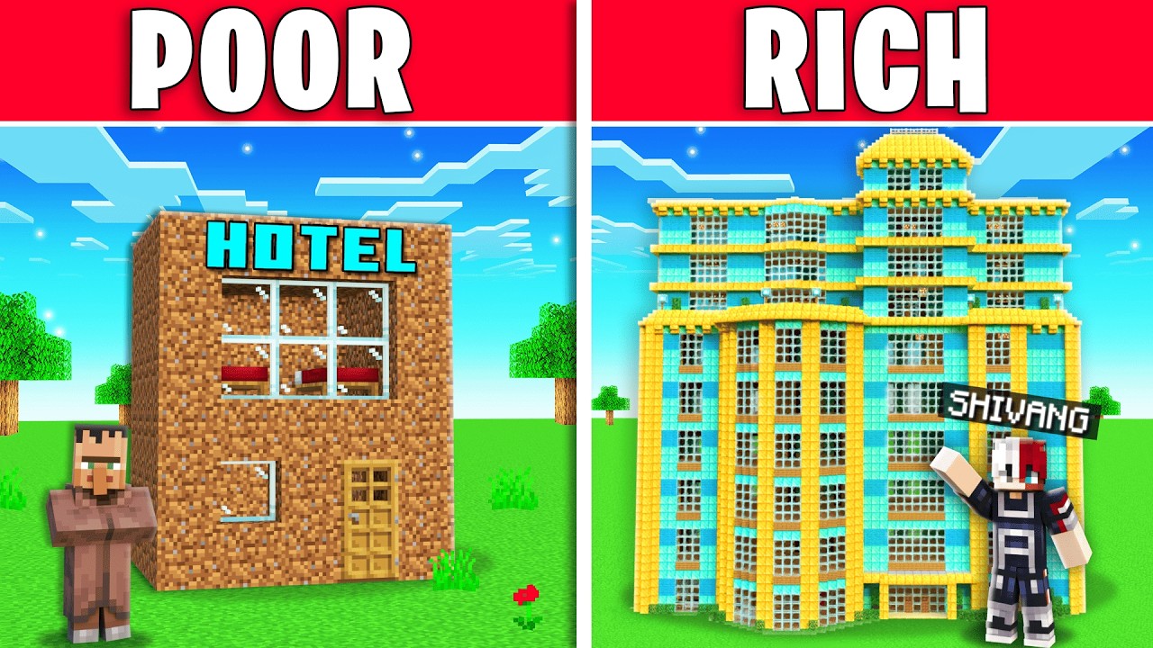 Poor Vs Rich Villagers Hotel in Minecraft