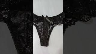 Seethrough Black Thong Panty shorts
