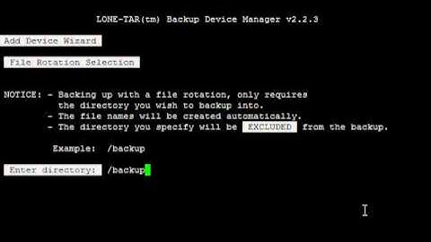 Setting up a Local File Backup