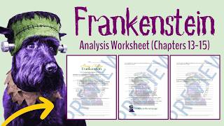 Frankenstein by Mary Shelley Chapters 13, 14, and 15 Analysis Worksheet | Gothic British Literature