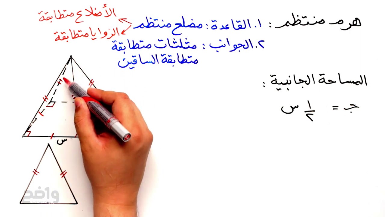مساحة سطح الهرم: رياضيات ثاني متوسط