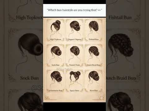 “Which bun hairstyle are you trying first? 👀” #shorts #hairstyle #bun #ytshorts