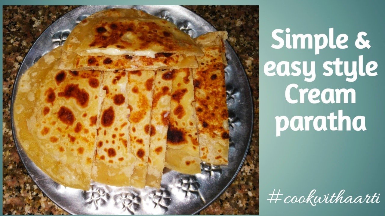 Breakfast recipe in 5 minutes sweet Cream paratha / ब्रेकफास्ट रेसिपी क्रीम पराठा 