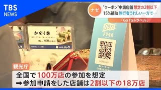 GoToトラベル、“クーポン”申請店舗 想定の2割以下【Nスタ】
