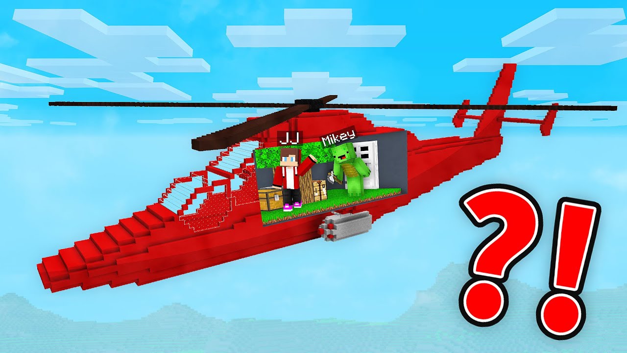 Mikey and JJ Survive Inside a HELICOPTER in Minecraft (Maizen)