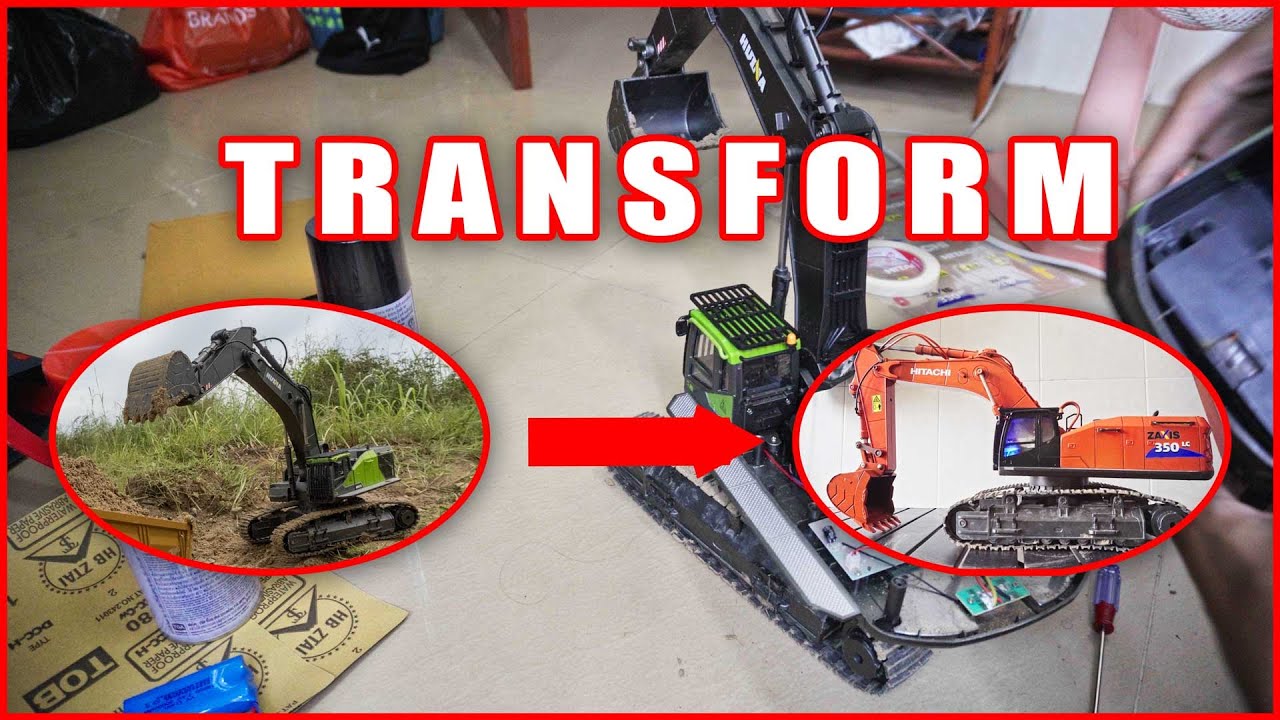 How to Transform Huina 1593 into a Hitachi Excavator | Nyz Cam