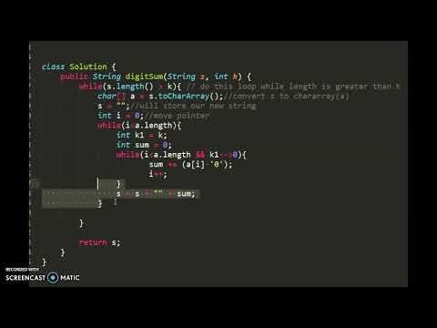 Calculate Digit Sum of a String | LeetCode | Weekly Contest 289 |